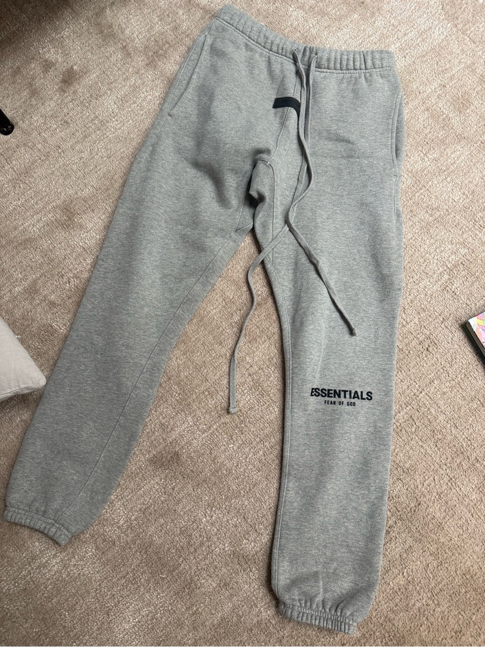Fear of God Essentials Gray Sweatpants with Black Logo